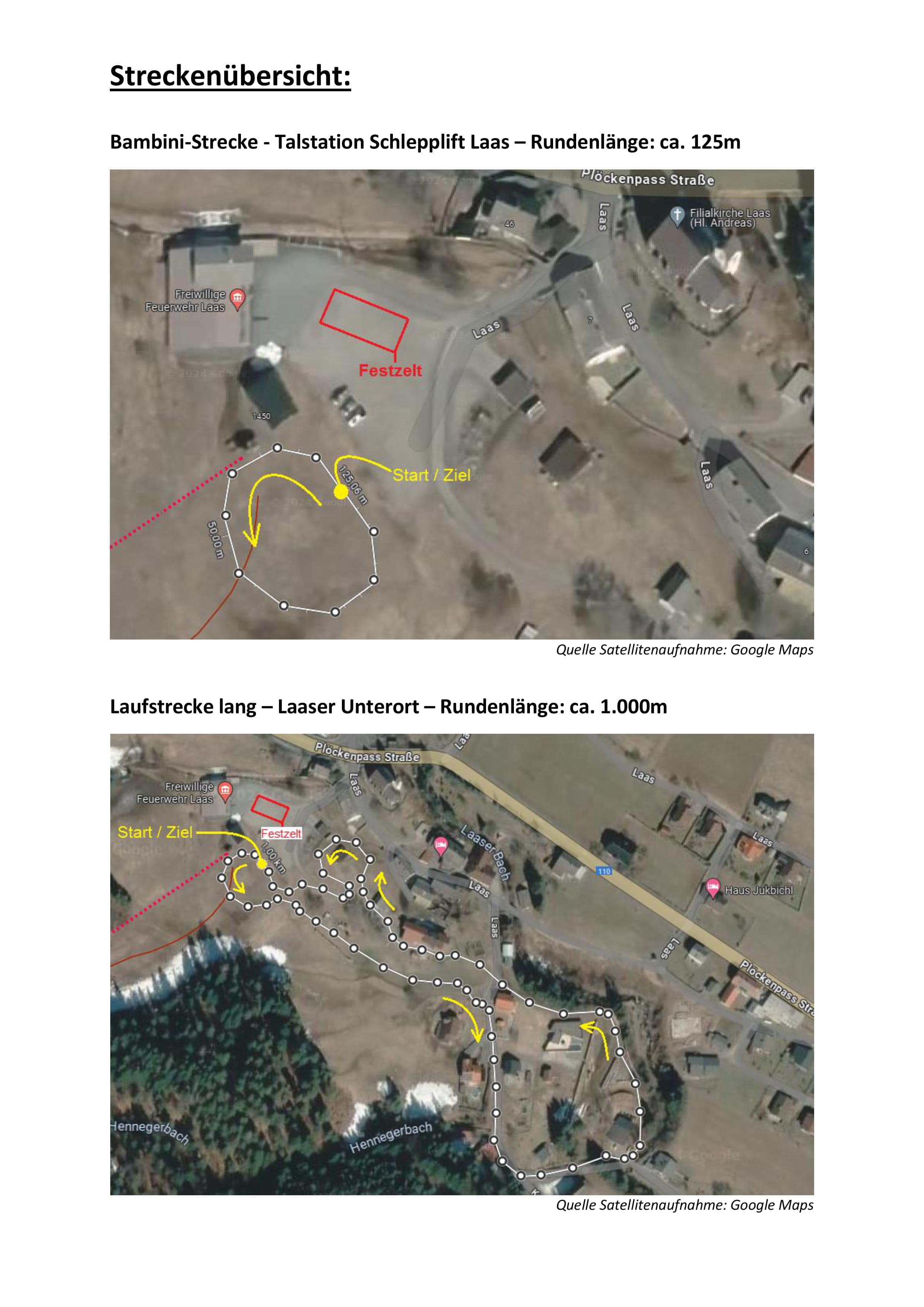 Ausschreibung Kindercrosslauf 2025 - Streckenübersicht
