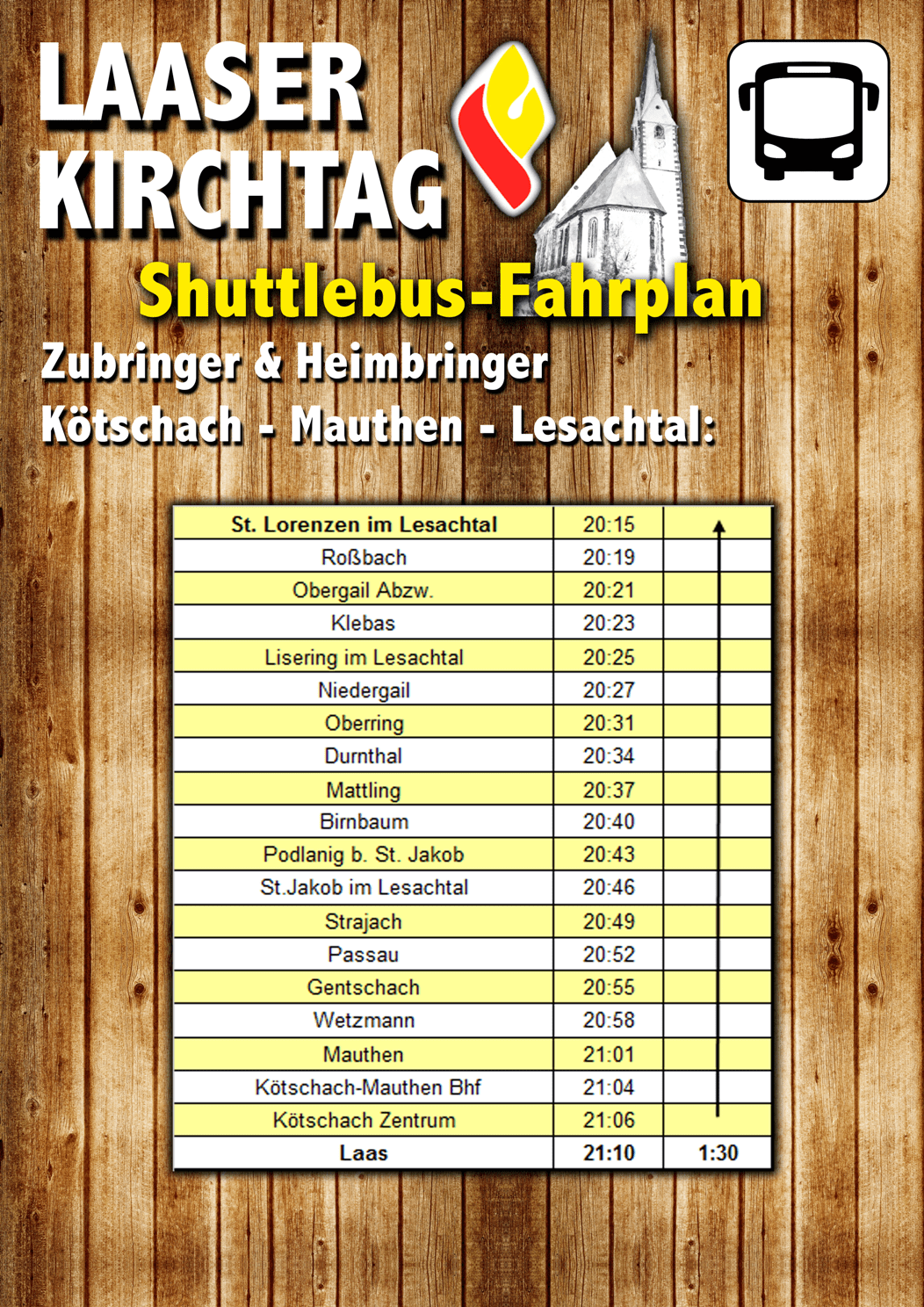 Fahrplan Laaser Kirchtag 2025